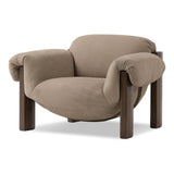 Featuring Samena Nubuck Sand Chair by Four Hands at Amethyst Home. A cozy spot for lounging and curling up with a good book. This statement-making chair features large overflowing cushioning that wraps around the arms and back. Designed with S spring construction and a solid oak frame. Upholstered in a smooth sueded leather with contrasting sling seating strap . Amethyst Home provides interior design, new home construction design consulting, vintage area rugs, and lighting in the Omaha metro area.