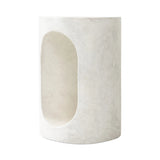 Featuring Samson Textured Lunar Concrete End Table by Four Hands at Amethyst Home. Made from textured white concrete, a cylinder shaped end table features a pill-shaped cutout for a light look. Subtle mottling adds a hint of texture.Collection: ChandlerColors: Textured Lunar ConcreteMaterials: Concrete Weight: 37.48 lbs. Amethyst Home provides interior design, new home construction design consulting, vintage area rugs, and lighting in the Laguna Beach metro area.