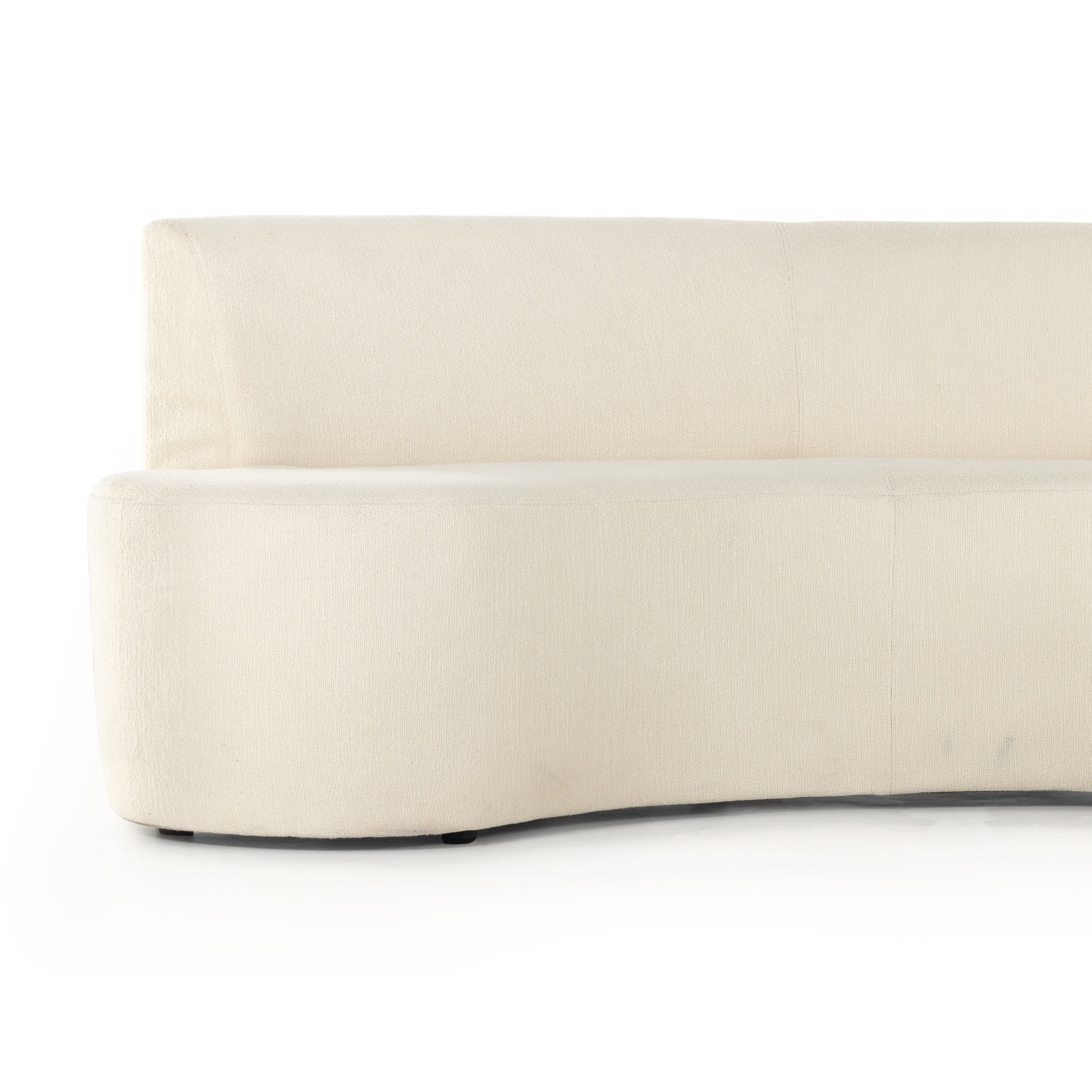 Featuring Sanda Kerbey Ivory Dining Banquette by Four Hands at Amethyst Home. Featuring a dramatically shaped and tightly tailored look, the Sanda dining banquette in an ivory high-performance fabric places a sensible twist on an elegant dining bench.
As shown with a 60” round dining table.
Overall Dimensions: 122.50"W x 74"L x 35.50"HColors: Kerbey IvoryMaterials: 96% Pl, 4% PcFabric: Per. Amethyst Home provides interior design services, furniture, rugs, and lighting in the Des Moines metro area.