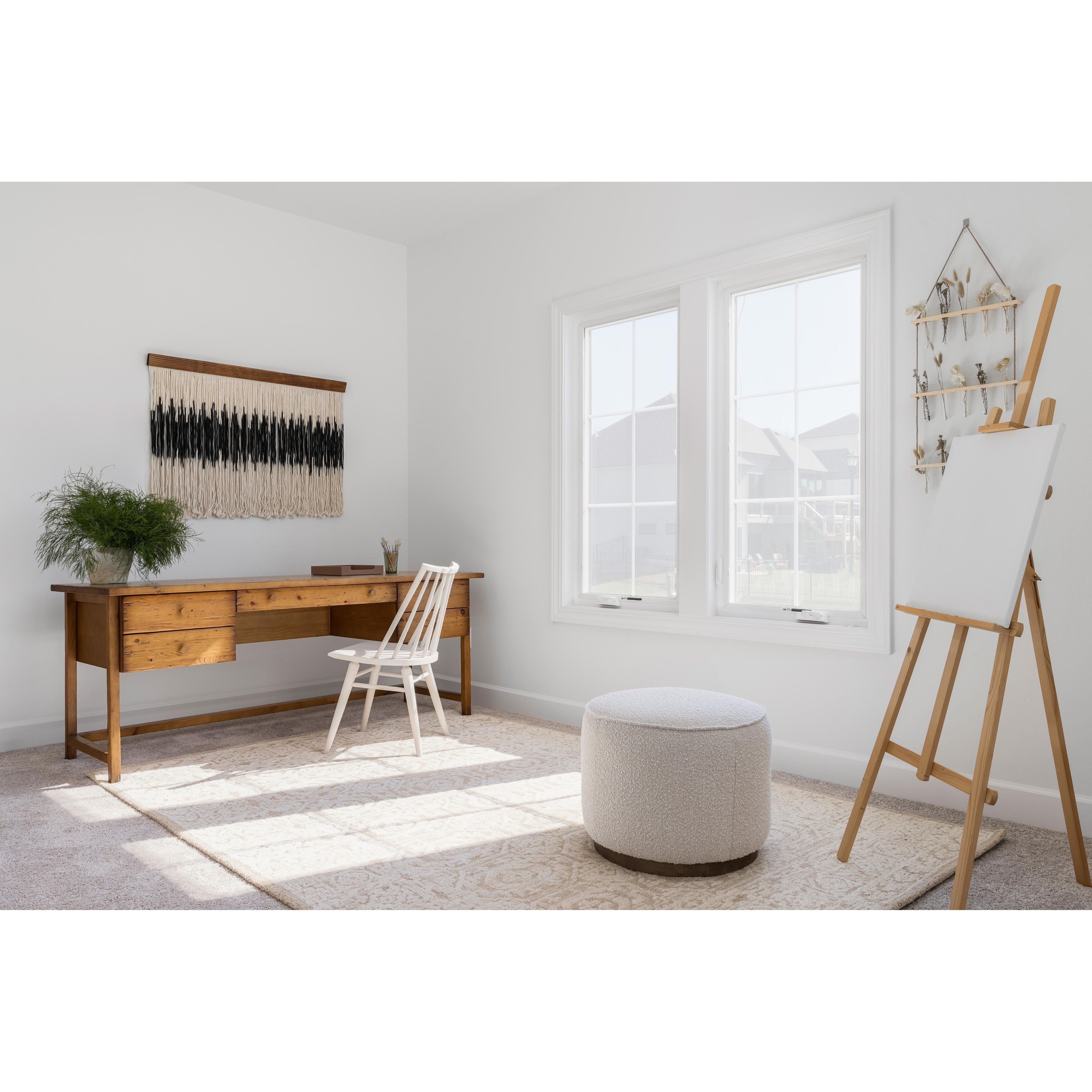 Featuring Sinclair Round Ottoman - Knoll Natural by Four Hands at Amethyst Home. This round ottoman of textural cream boucle can be placed just about anywhere, bringing with it a hip retro vibe.
Overall Dimensions: 22"W x 22"L x 18.50"HColors: Distressed Natural, Knoll NaturalMaterials: Solid Parawood, 95% Pl, 5% PcFabric: PerformanceWeight: 13.23 lbVolume.  Amethyst Home provides interior design, new home construction design consulting, vintage area rugs, and lighting in the Calabasas metro area.