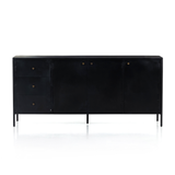 Featuring Soto Black Sideboard by Four Hands at Amethyst Home. Bring a softened industrial look to the dining room with a simple black-finished iron Soto Black Sideboard featuring bronzed iron hardware for modernity. Three roomy drawers plus generous closed cabinetry offer ample storage area for table linens, serveware and more.
Overall Dimensions: 74"W x 19"L x 34"H
Colors: Black, Weath. Amethyst Home provides interior design, new construction, custom furniture, and rugs for the Omaha metro area.