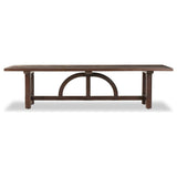 Featuring Arch Dining Table by Four Hands at Amethyst Home. Dark brown-finished pine shapes a beautifully arched harvest table. Seats 12. Beautiful pine with a timeless and durable aesthetic.Overall Dimensions: 44"W x 120"L x 30"HClearance from Floor: 4.75"Distance Between Legs (Front to Back): 18.25"Distance Between Legs (Side to Side): 84.50"Overhang:. Amethyst Home provides interior design, new home construction design consulting, vintage area rugs, and lighting in the Winter Garden metro area.