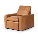 Featuring Tillery Sonoma Butterscotch Motion Chair by Four Hands at Amethyst Home. A modern take on the traditional recliner chair. Customize your comfort level with the push of hidden buttons with pieces in our Power Motion collection. Recliner features a slightly higher seat and backrest, low, sleek arms, and a motion footrest. Plush feather-blend cushions cr. Amethyst Home provides interior design, new home construction design consulting, vintage area rugs, and lighting in the Omaha metro area.