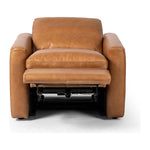 Featuring Tillery Sonoma Butterscotch Motion Chair by Four Hands at Amethyst Home. A modern take on the traditional recliner chair. Customize your comfort level with the push of hidden buttons with pieces in our Power Motion collection. Recliner features a slightly higher seat and backrest, low, sleek arms, and a motion footrest. Plush feather-blend cushions cr. Amethyst Home provides interior design, new home construction design consulting, vintage area rugs, and lighting in the Tampa metro area.