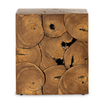 Featuring Tomlin Outdoor End Table by Four Hands at Amethyst Home. A unique layering piece - indoors or out. Made from laminated teak root with miter joinery, a simply shaped end table offers organic vibes and plenty of natural movement. Tables will vary from piece to piece, reflective of natural materials. Joint expansion may grow visible over time. Cover or store indoors during . Amethyst Home provides interior design, new construction, custom furniture and area rugs in the Scottsdale metro area