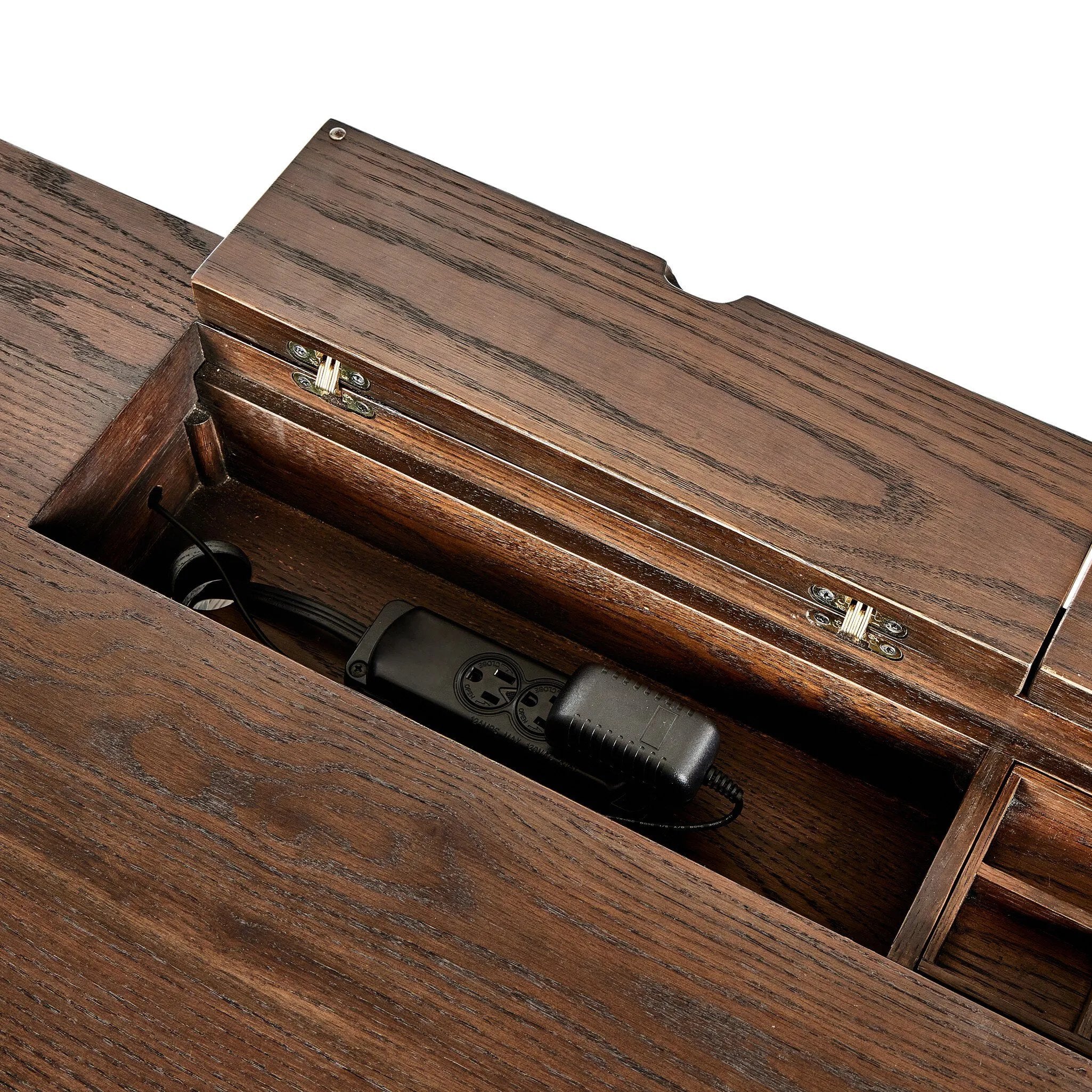 Featuring Torrington Wireless Charging Executive Desk by Four Hands at Amethyst Home. An executive-sized desk of rich brown oak offers generous surface and storage space, while a flip top keeps cords out of sight. Invisible wireless charging for Android and Apple products.
Overall Dimensions: 32.0" L x 78.0 " W x 31.0" H
Collection: HamiltonColors: Umber Oak. Amethyst Home provides interior design, new home construction design consulting, vintage area rugs, and lighting in the Monterey metro area.