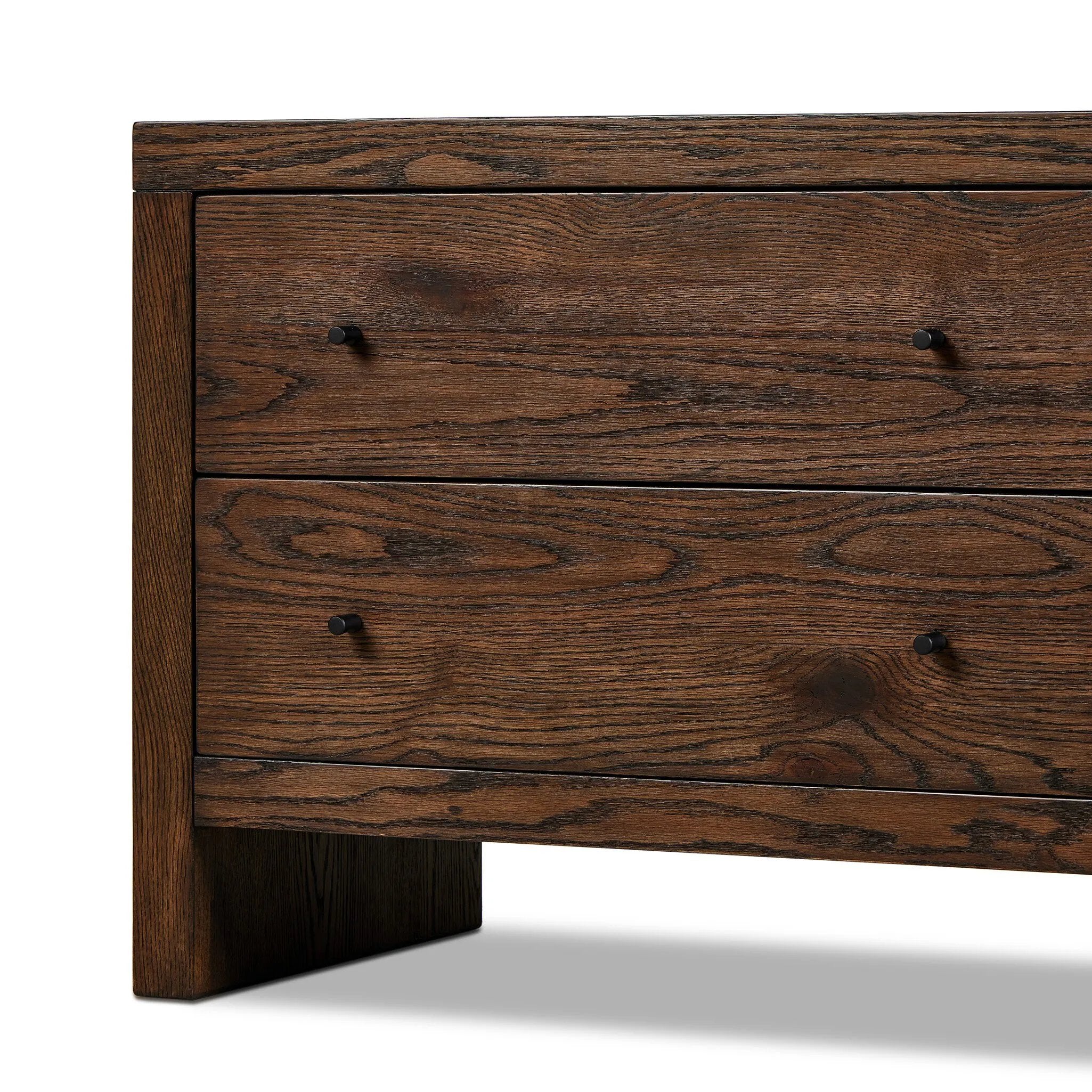 Featuring Torrington Umber Oak Nightstand by Four Hands at Amethyst Home. Straight planks of solid umber oak and veneer encase this spacious dresser for an understated modern look. Deep wood grain adds natural character. Invisible wireless charging for Android and Apple products.
Collection: HamiltonColors: Umber Oak, Umber Oak VeneerMaterials: Resawn Oak, Oak . Amethyst Home provides interior design, new home construction design consulting, vintage area rugs, and lighting in the Miami metro area.