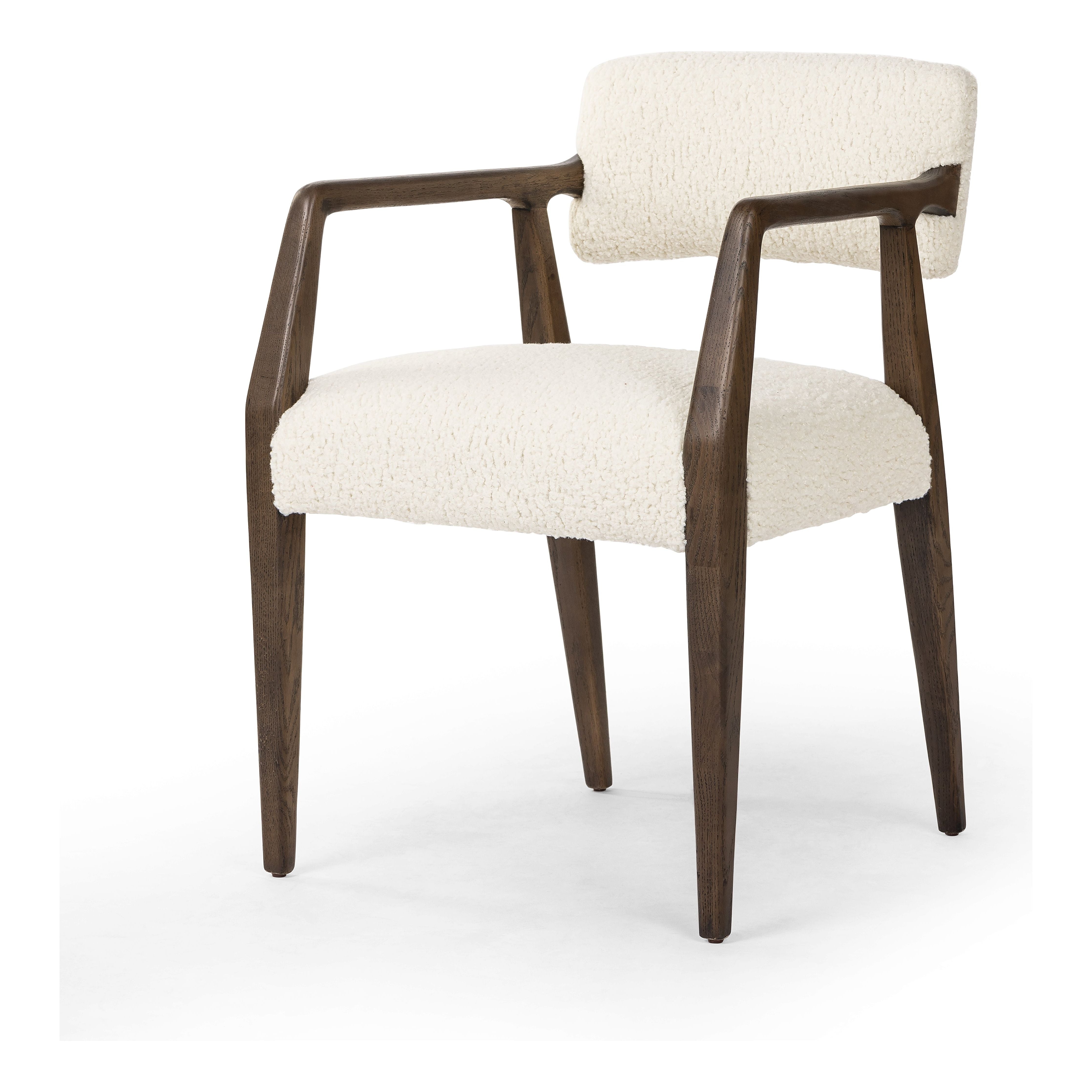 Featuring Tyler Sheepskin Natural Dining Armchair by Four Hands at Amethyst Home. An angular distressed oak frame holds a cushioned seat and back. Upholstered in a soft and subtly fluffy faux shearling.
Collection: AbbottColors: Burnt Oak ,Sheepskin NaturalMaterials: Solid Oak ,100% PolyesterOverall Dimensions: 22"W x 24"L x 30.75"H Weight: 17.2 lbsSeat Depth: 19.50"Seat Height: 2. Amethyst Home provides interior design, new construction, custom furniture, and area rugs in the Monterey metro area.