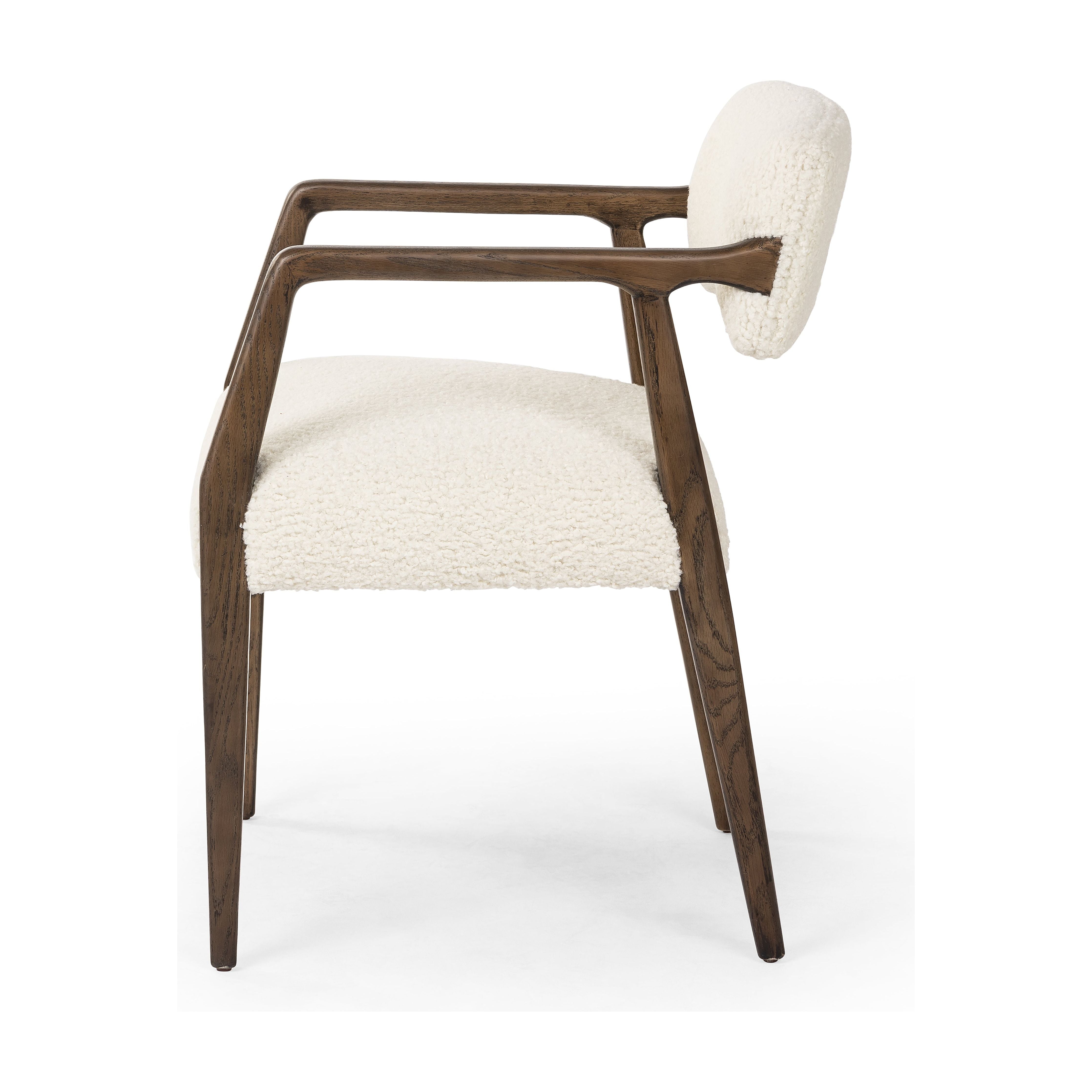 Featuring Tyler Sheepskin Natural Dining Armchair by Four Hands at Amethyst Home. An angular distressed oak frame holds a cushioned seat and back. Upholstered in a soft and subtly fluffy faux shearling.
Collection: AbbottColors: Burnt Oak ,Sheepskin NaturalMaterials: Solid Oak ,100% PolyesterOverall Dimensions: 22"W x 24"L x 30.75"H Weight: 17.2 lbsSeat Depth: 19.50"Seat Height: 20. Amethyst Home provides interior design, new construction, custom furniture, and area rugs in the Seattle metro area.