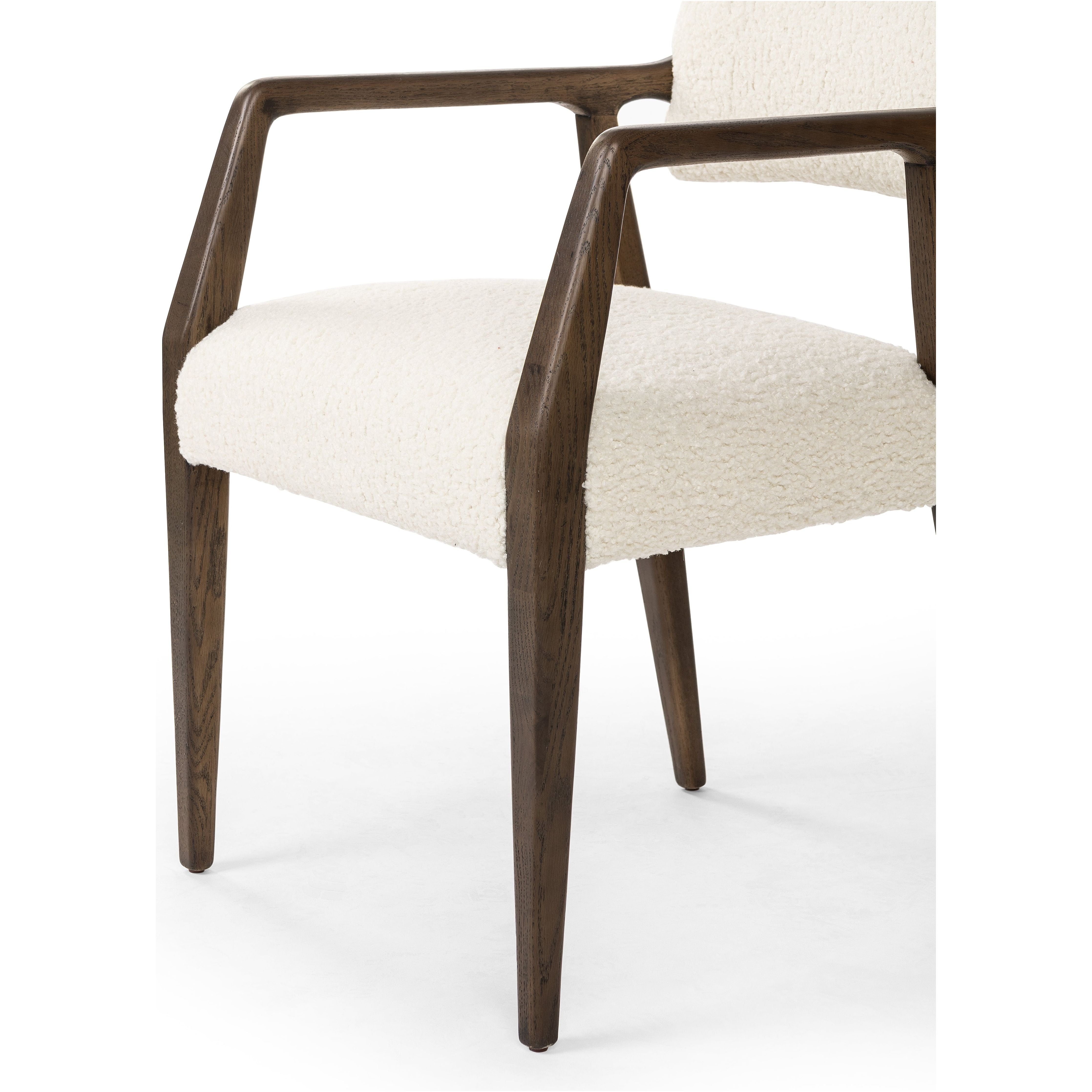 Featuring Tyler Sheepskin Natural Dining Armchair by Four Hands at Amethyst Home. An angular distressed oak frame holds a cushioned seat and back. Upholstered in a soft and subtly fluffy faux shearling.
Collection: AbbottColors: Burnt Oak ,Sheepskin NaturalMaterials: Solid Oak ,100% PolyesterOverall Dimensions: 22"W x 24"L x 30.75"H Weight: 17.2 lbsSeat Depth: 19.50"Seat Height:. Amethyst Home provides interior design, new construction, custom furniture, and area rugs in the Washington metro area.