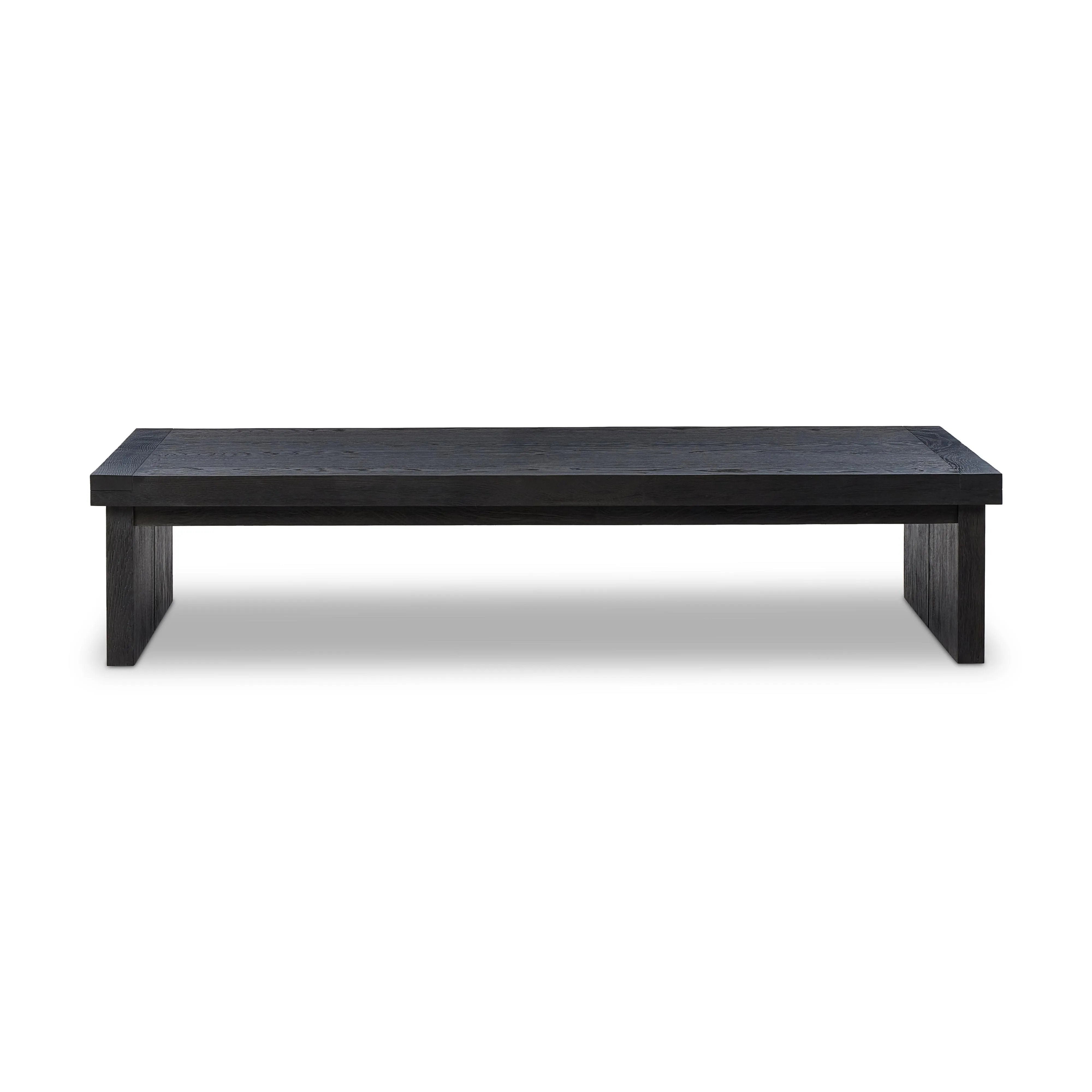 Featuring Warby Worn Black Oak Coffee Table by Four Hands at Amethyst Home. Black-finished oak shapes a streamlined coffee table with a rich while minimalist look.Overall Dimensions: 36"W x 65"L x 14"H
Collection: BennettColors: Worn Black Veneer ,Worn Black OakMaterials: Thick Oak Veneer ,Solid Oak Weight: 125.66 lbsClearance from Floor: 10.25"Distance Betw. Amethyst Home provides interior design, new home construction design consulting, vintage area rugs, and lighting in the Portland metro area.