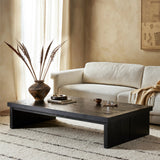 Featuring Warby Worn Black Oak Coffee Table by Four Hands at Amethyst Home. Black-finished oak shapes a streamlined coffee table with a rich while minimalist look.Overall Dimensions: 36"W x 65"L x 14"H
Collection: BennettColors: Worn Black Veneer ,Worn Black OakMaterials: Thick Oak Veneer ,Solid Oak Weight: 125.66 lbsClearance from Floor: 10.25"Distance Betwe. Amethyst Home provides interior design, new home construction design consulting, vintage area rugs, and lighting in the Seattle metro area.