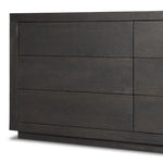 Featuring Warby Worn Black Oak 6 Drawer Dresser by Four Hands at Amethyst Home. Black-finished oak shapes a streamlined box-style dresser, with lap joint corners for a detail-driven touch.
Overall Dimensions: 18.0" L x 75.0 " W x 32.0" H
Collection: BennettColors: Worn Black Oak, Worn Black VeneerMaterials: Solid Oak, Thick Oak VeneerWeight: 308.2 lbs. Amethyst Home provides interior design, new home construction design consulting, vintage area rugs, and lighting in the Des Moines metro area.
