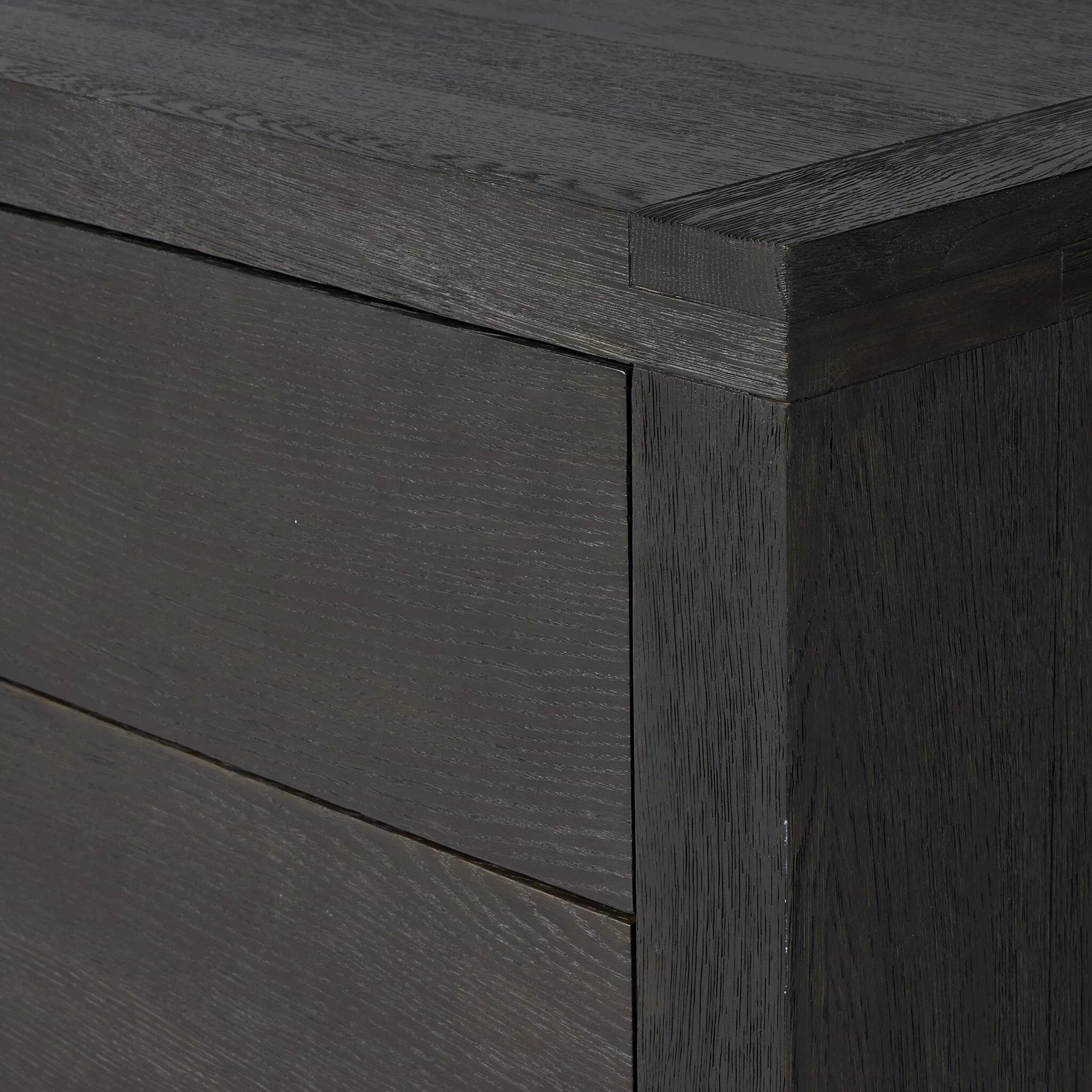 Featuring Warby Worn Black Oak 6 Drawer Dresser by Four Hands at Amethyst Home. Black-finished oak shapes a streamlined box-style dresser, with lap joint corners for a detail-driven touch.
Overall Dimensions: 18.0" L x 75.0 " W x 32.0" H
Collection: BennettColors: Worn Black Oak, Worn Black VeneerMaterials: Solid Oak, Thick Oak VeneerWeight: 308.2 lbs. Amethyst Home provides interior design, new home construction design consulting, vintage area rugs, and lighting in the Salt Lake City metro area.