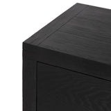 Featuring Warby Worn Black Oak Nightstand by Four Hands at Amethyst Home. Solid acacia shapes a streamlined box-style nightstand, with lap joint corners for a detail-driven touch. Finished with smooth, push-latch drawer glides.Collection: BennettColors: Worn Black Oak ,Worn Black VeneerMaterials: Solid Oak ,Thick Oak Veneer Weight: 94.8 lbs. Amethyst Home provides interior design, new home construction design consulting, vintage area rugs, and lighting in the Laguna Beach metro area.