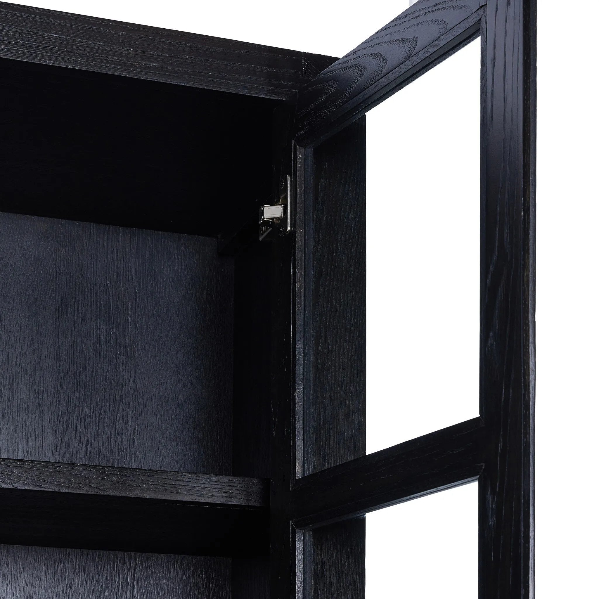 Featuring Warby Worn Black Cabinet by Four Hands at Amethyst Home. This minimal-inspired bookcase is crafted from a mix of solid oak and worn black veneer. Featuring glass-front doors and spacious shelves for storage and display.
Overall Dimensions: 18.0" L x 42.0" W x 94.0" H
Collection: BennettColors: Worn Black Veneer, Worn Black OakMaterials: Thick Oak. Amethyst Home provides interior design, new home construction design consulting, vintage area rugs, and lighting in the Des Moines metro area.