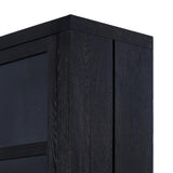 Featuring Warby Worn Black Cabinet by Four Hands at Amethyst Home. This minimal-inspired bookcase is crafted from a mix of solid oak and worn black veneer. Featuring glass-front doors and spacious shelves for storage and display.
Overall Dimensions: 18.0" L x 42.0" W x 94.0" H
Collection: BennettColors: Worn Black Veneer, Worn Black OakMaterials: Thick Oak. Amethyst Home provides interior design, new home construction design consulting, vintage area rugs, and lighting in the Washington metro area.