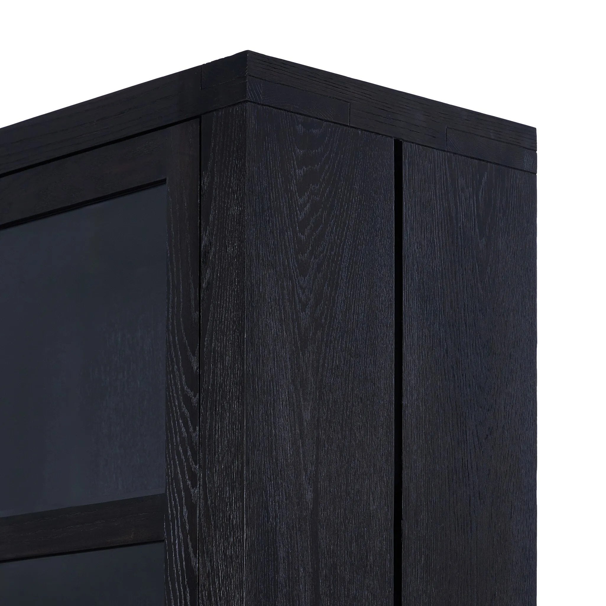 Featuring Warby Worn Black Cabinet by Four Hands at Amethyst Home. This minimal-inspired bookcase is crafted from a mix of solid oak and worn black veneer. Featuring glass-front doors and spacious shelves for storage and display.
Overall Dimensions: 18.0" L x 42.0" W x 94.0" H
Collection: BennettColors: Worn Black Veneer, Worn Black OakMaterials: Thick Oak. Amethyst Home provides interior design, new home construction design consulting, vintage area rugs, and lighting in the Washington metro area.