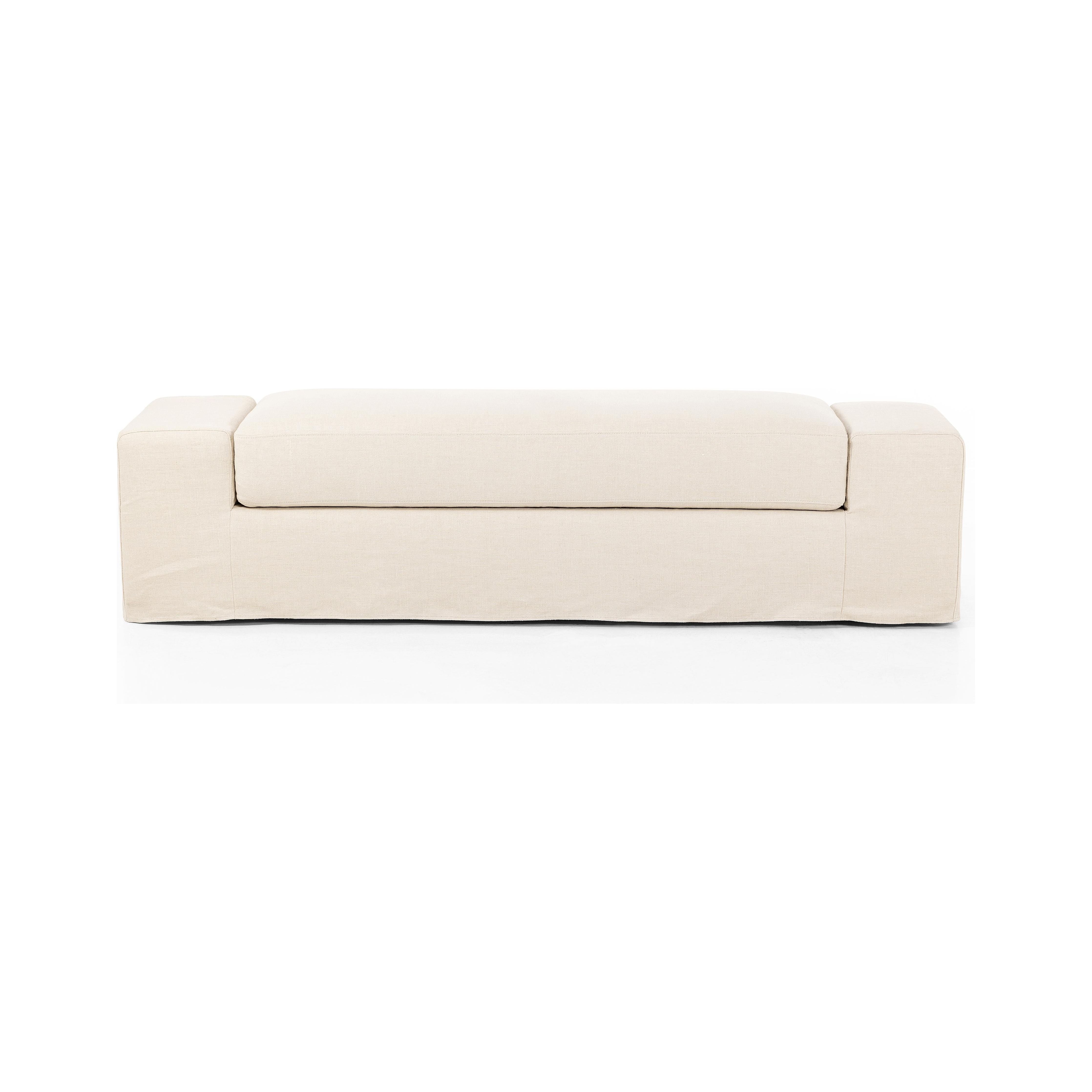 Featuring Wide Arm Natural Slipcover Accent Bench by Four Hands at Amethyst Home. Bold dimensions define this monolithic accent bench. Durable and soft to the touch, Libeco™-sourced linens are artisan-made and free of toxic chemicals. Slipcovered styles are fully removable and machine-washable for easy care.Overall Dimensions: 78.50"W x 20"L x 20"HColors: B. Amethyst Home provides interior design, new home construction design consulting, vintage area rugs, and lighting in the Park City metro area.