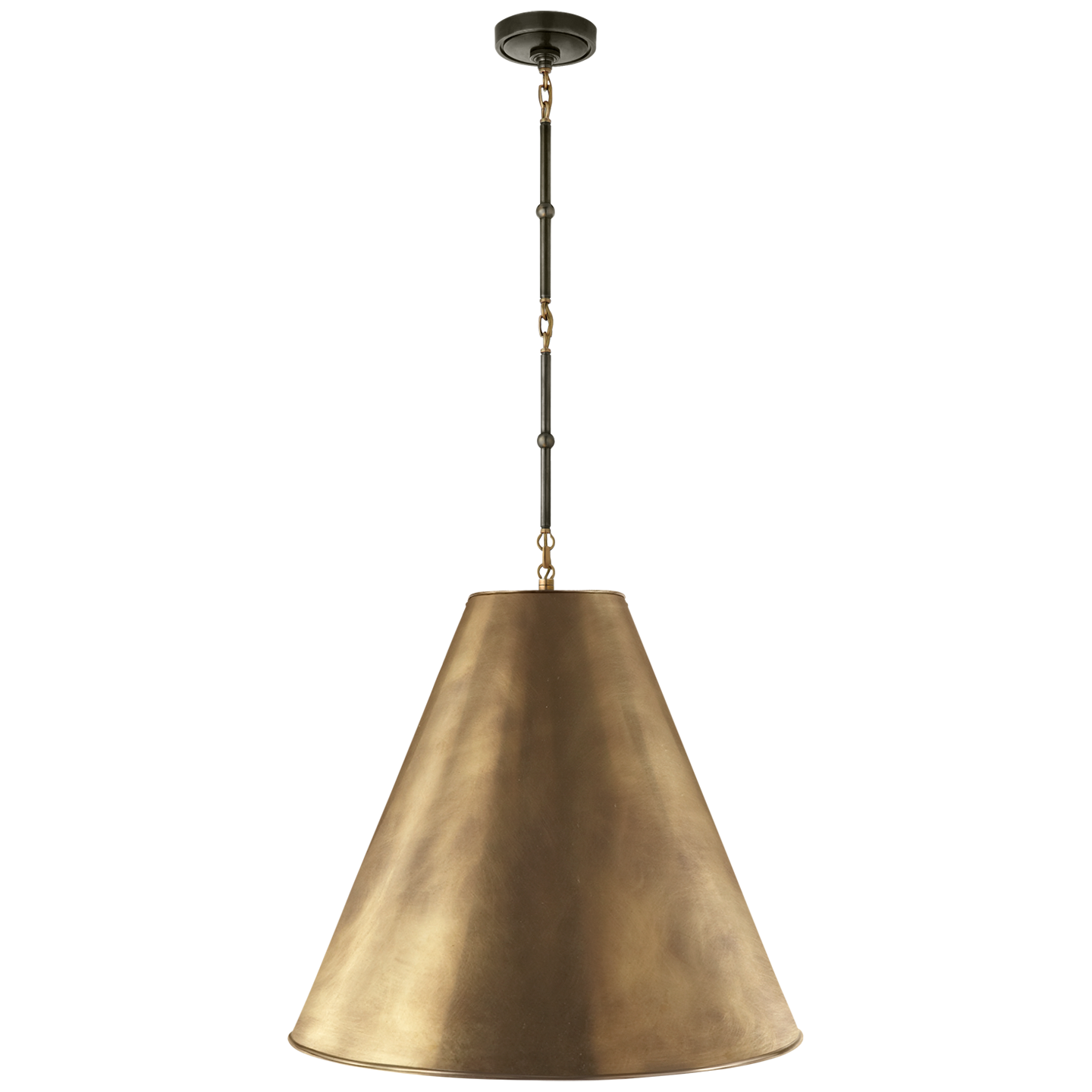 Featuring Goodman Large Hanging Lamp by Visual Comfort at Amethyst Home. The Goodman Large Hanging Lamp by Visual Comfort gives us all the industrial and farmhouse vibes. Available in four different finishes, this looks gorgeous hanging over a kitchen island, sink, or other large area.
Overall Dimensions: 24.5" L x 24.5" W x 48.5" HWeight: 20 lbs.  Amethyst Home provides interior design, new home construction design consulting, vintage area rugs, and lighting in the Salt Lake City metro area.