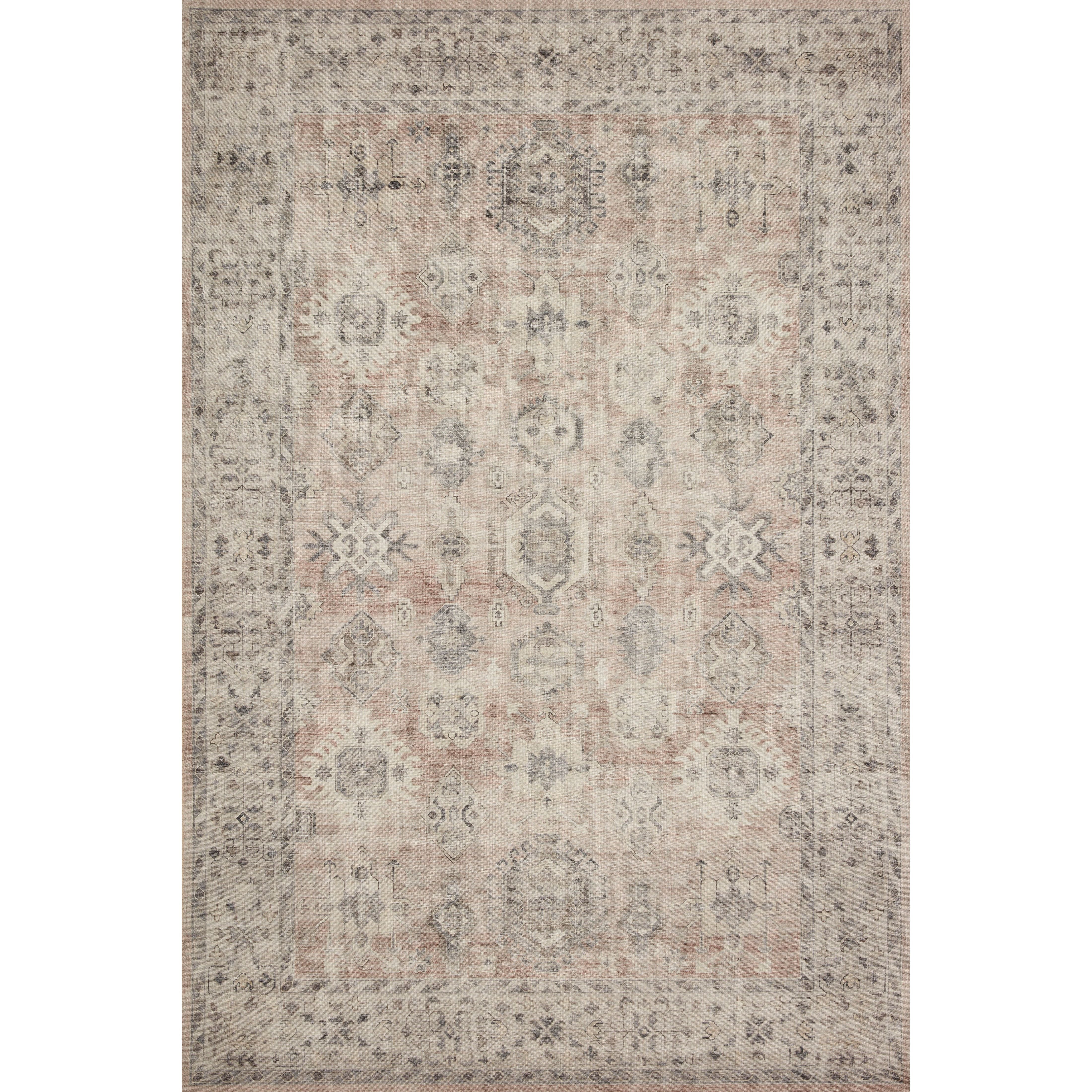 Featuring Hathaway Java/Multi Rug by Loloi at Amethyst Home. Featuring soft motifs in a carefully curated color palate of ivory, red, grey, and hints of blue, the Hathaway Java / Multi area rug captures the essence of one-of-a-kind vintage or antique area rug at an attractive price.
This rug is ideal for high traffic areas due to the rug's power-loomed du.  Amethyst Home provides interior design, new home construction design consulting, vintage area rugs, and lighting in the Des Moines metro area.