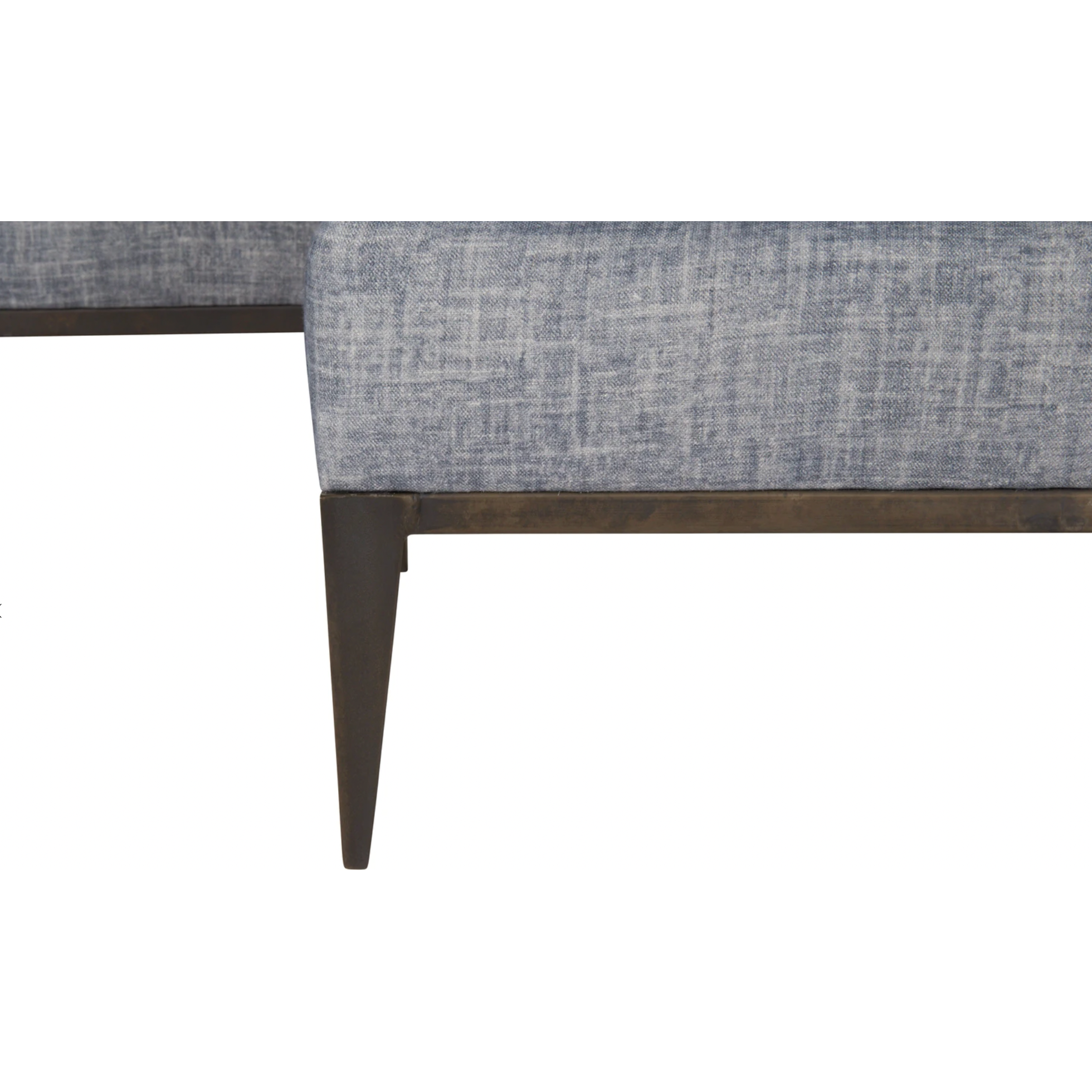 Featuring Henrietta Upholstered 2pc Sectional by Cisco Brothers at Amethyst Home. The Henrietta Upholstered 2 pc Sofa by Cisco Brothers is the perfect centerpiece to your living room style. This modern sectional has a distinctive style, with elegant roll arms and metal black-rust legs. Update your space with this mid-century influenced piece. Photographed . Amethyst Home provides interior design, new home construction design consulting, vintage area rugs, and lighting in the Calabasas metro area.