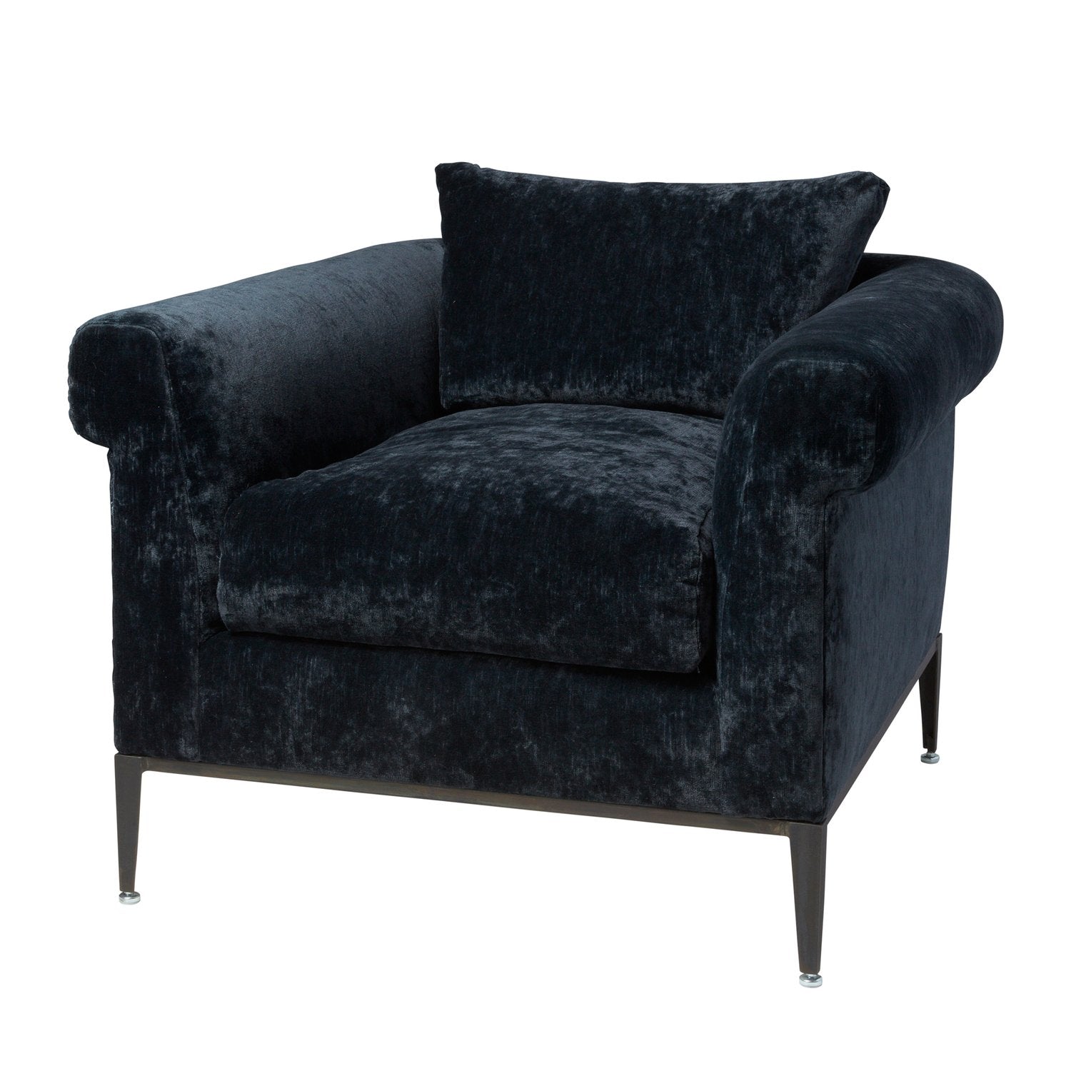 Featuring Henrietta Upholstered Chair by Cisco Brothers at Amethyst Home. The Henrietta Chair by Cisco Brothers is the ideal mid-century accent to your living room style. This dashing piece boasts a distinctive style, with elegant roll arms and metal black-rust legs. This chair is a fresh look on a classic style, updating the familiar silhouette with a unique . Amethyst Home provides interior design, new home construction design consulting, vintage area rugs, and lighting in the Omaha metro area.