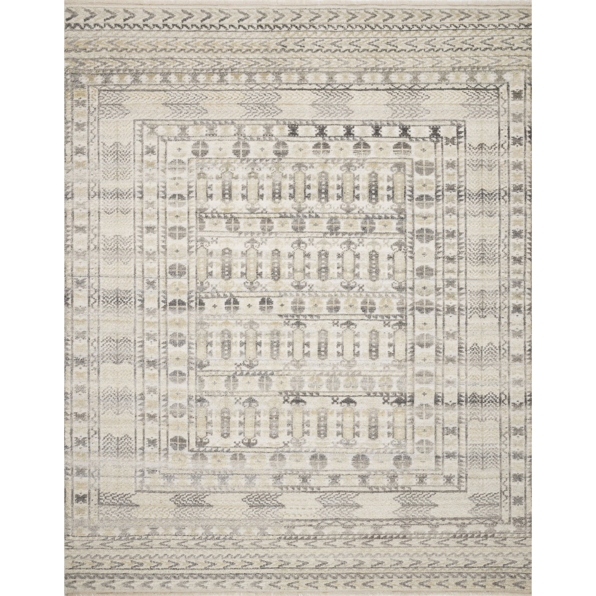 Idris Ivory/Taupe Hand-Knotted Rug