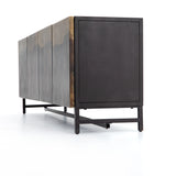 Featuring Stormy Media Console by Four Hands at Amethyst Home. Irons distressed ombre finish emits a feeling of movement that keeps the eye moving. The spacious interior of the Stormy Media Console brings plenty of space to media storage. Oxidation varies from piece to piece, due to organic nature of materials.
Materials: IronFinish: Oxidized
72" Size: 72"w x 18"d x 27"hWeight:. Amethyst Home provides interior design, new construction, custom furniture, and area rugs in the Winter Park metro area.