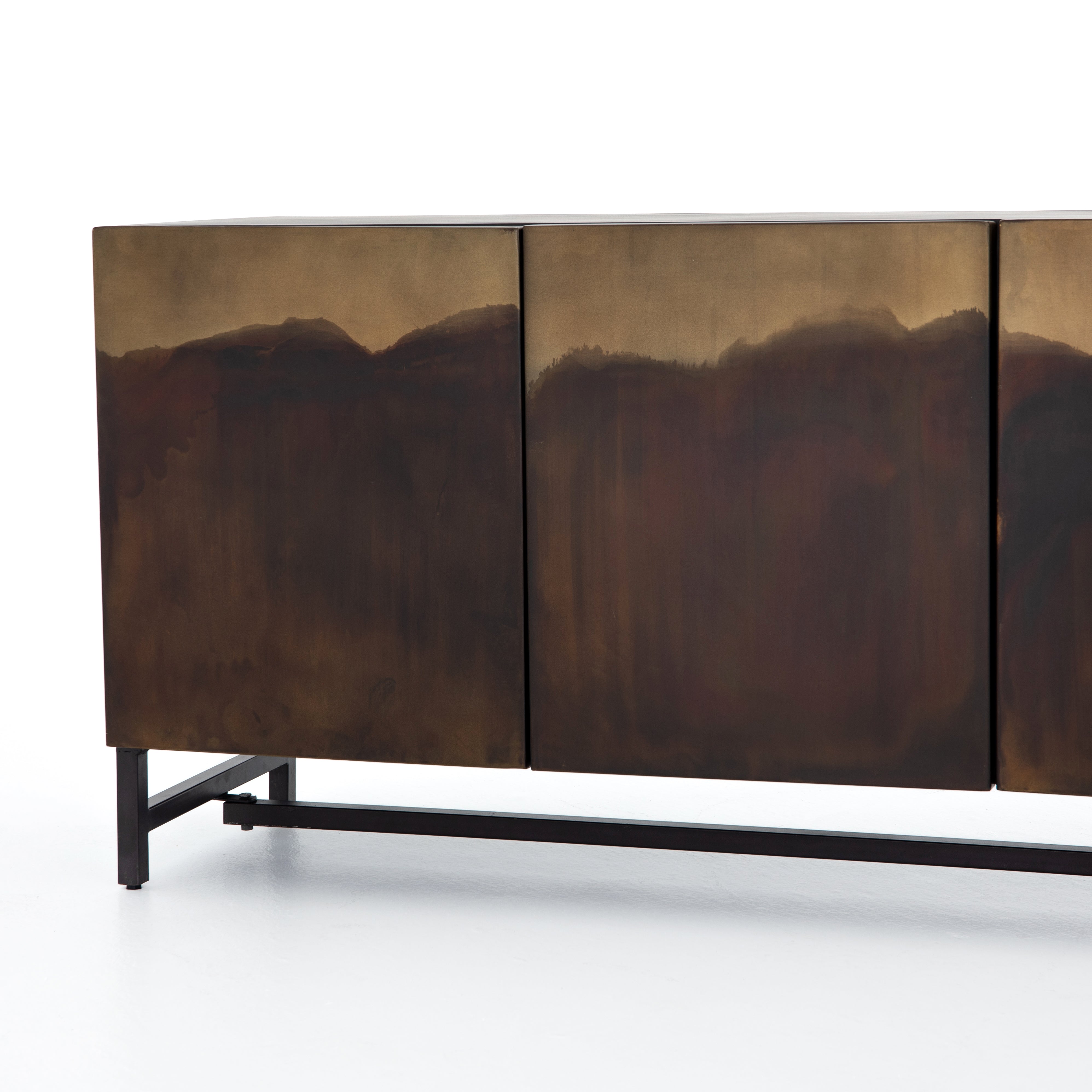 Featuring Stormy Media Console by Four Hands at Amethyst Home. Irons distressed ombre finish emits a feeling of movement that keeps the eye moving. The spacious interior of the Stormy Media Console brings plenty of space to media storage. Oxidation varies from piece to piece, due to organic nature of materials.
Materials: IronFinish: Oxidized
72" Size: 72"w x 18"d x 27"hWeight: . Amethyst Home provides interior design, new construction, custom furniture, and area rugs in the Des Moines metro area.