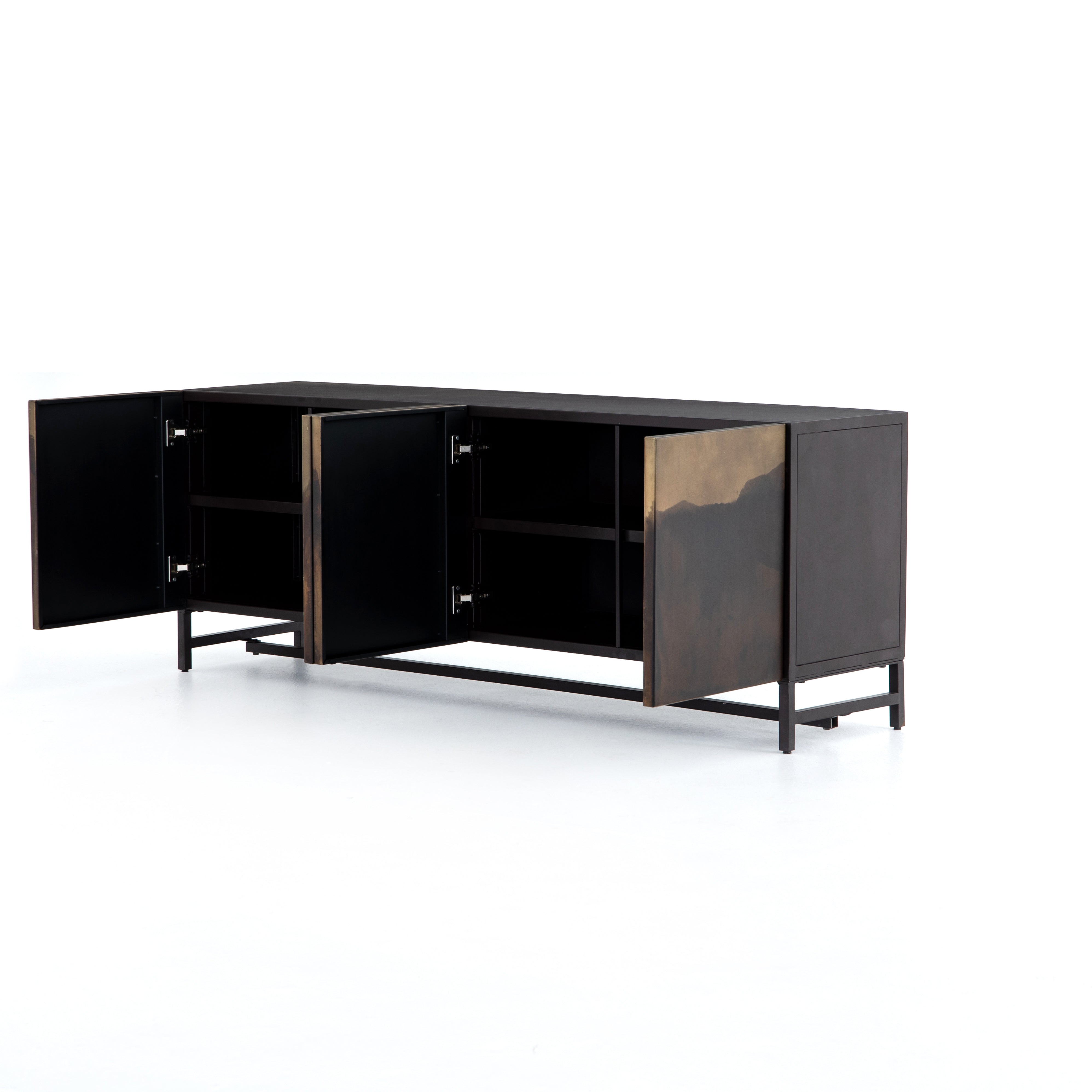 Featuring Stormy Media Console by Four Hands at Amethyst Home. Irons distressed ombre finish emits a feeling of movement that keeps the eye moving. The spacious interior of the Stormy Media Console brings plenty of space to media storage. Oxidation varies from piece to piece, due to organic nature of materials.
Materials: IronFinish: Oxidized
72" Size: 72"w x 18"d x 27"hWeight: 153. Amethyst Home provides interior design, new construction, custom furniture, and area rugs in the Seattle metro area.