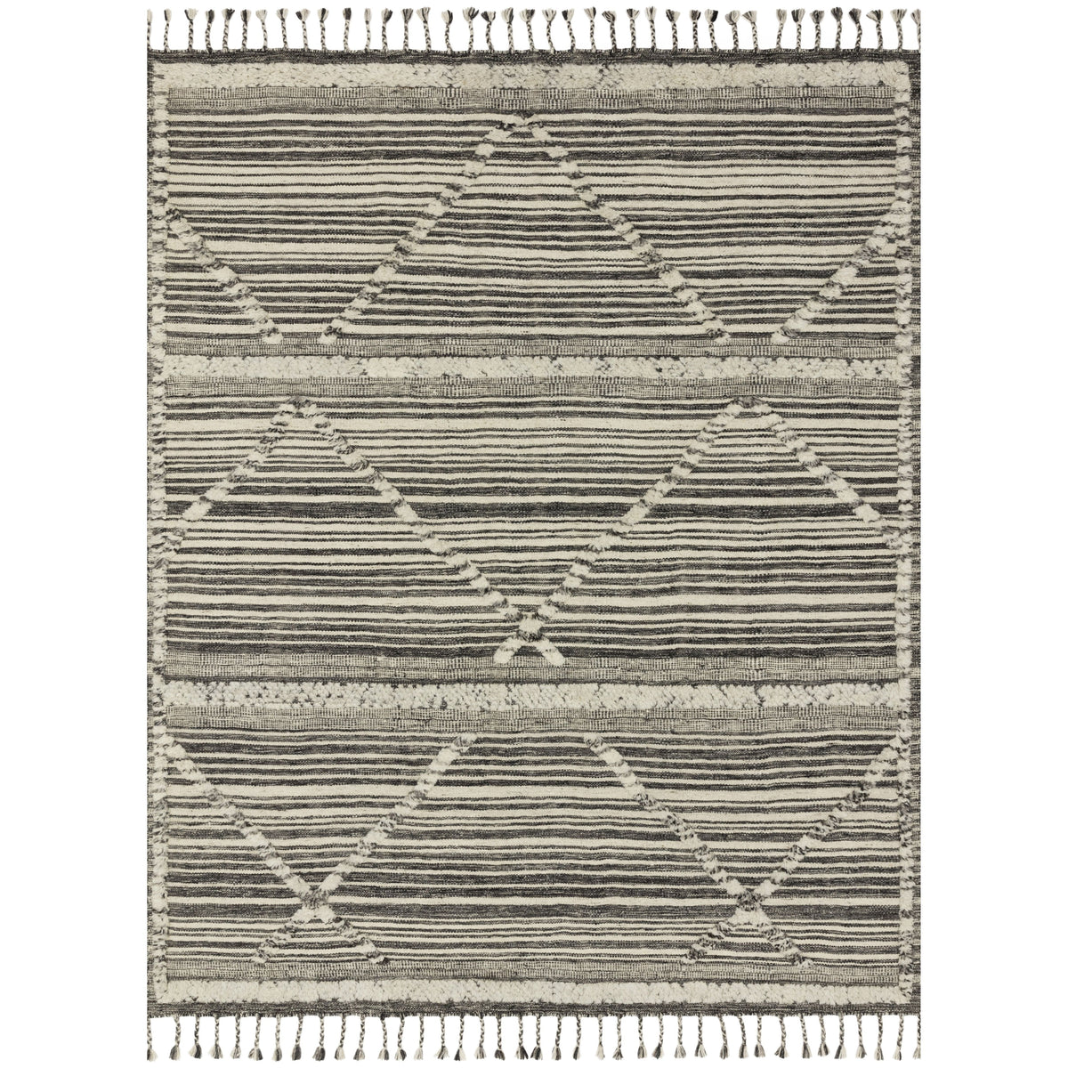 Iman Ivory/Charcoal Hand-Knotted Rug