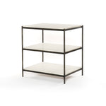 Featuring Tatum Nightstand - Hammered Gray by Four Hands at Amethyst Home. A luxe alternative to nightstands -- this Tatum marble nightstand is sophisticated, easy to style, and we love the proportions with a king sized bed.
Overall Dimensions: 25"W x 18"L x 26"H
Colors: Hammered Grey W/Clear Powder Coat, Polished White MarbleMaterials: Iron, Solid Mar.  Amethyst Home provides interior design, new home construction design consulting, vintage area rugs, and lighting in the Newport Beach metro area.
