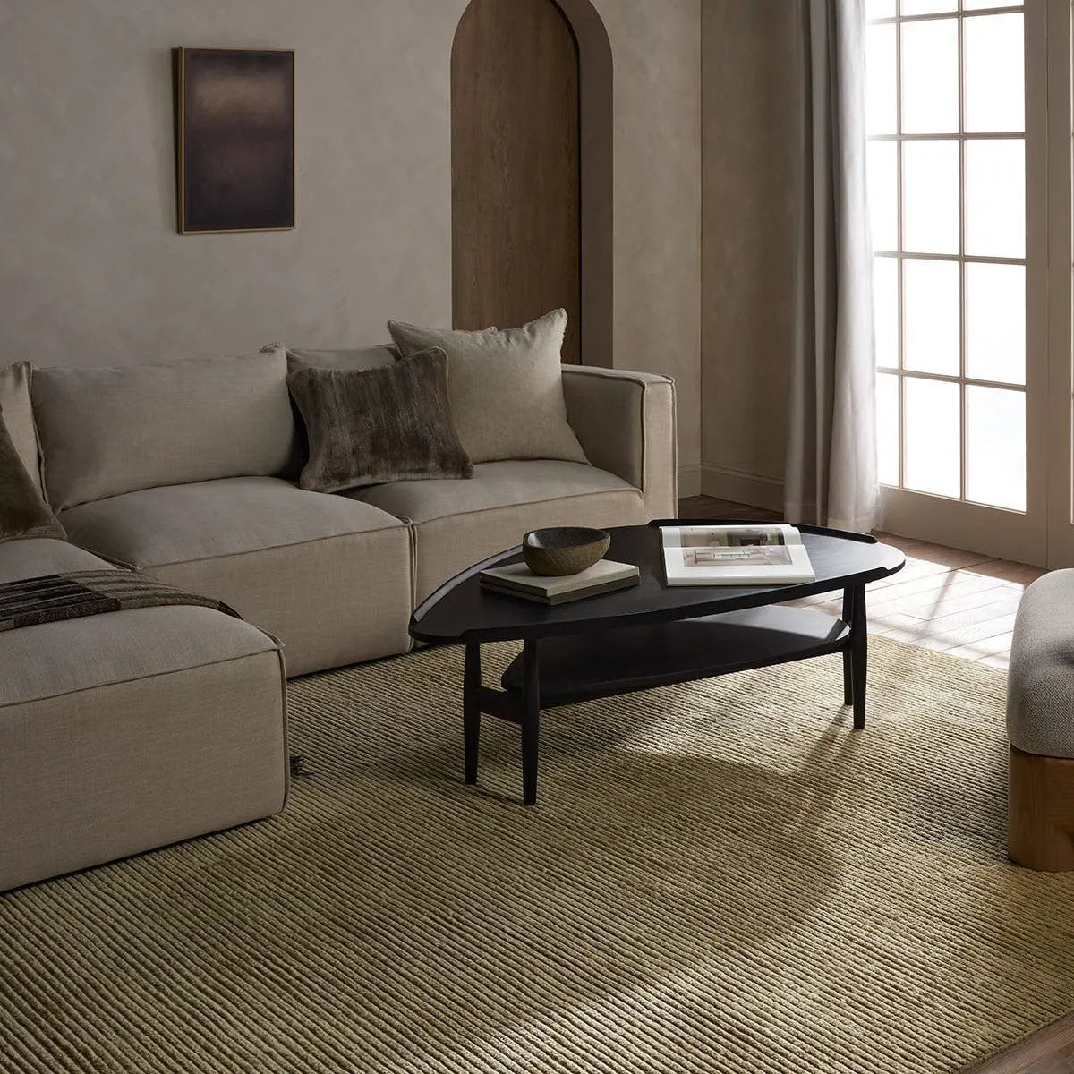 Featuring Aion Atropos Hand-Knotted Rug by Jaipur Living at Amethyst Home. Indulge in the Aion Atropos, where the extraordinary softness of Cashmere meets the enduring durability and resilience of New Zealand Wool. The longer length of New Zealand wool fibers contributes to the strength of this artfully finished product. Crafted to redefine sophistication, th. Amethyst Home provides interior design, new home construction design consulting, vintage area rugs, and lighting in the Houston metro area.