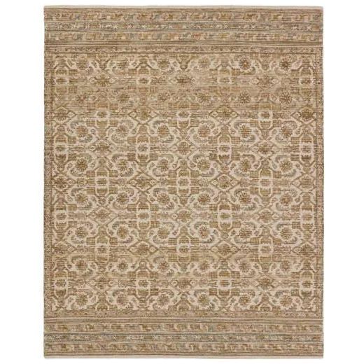 Featuring Cardamom Sarang Rug by Jaipur Living at Amethyst Home. The hand-tufted Cardamom Sarang boasts vivid jewel tones and uniquely distressed Turkish motifs, crafted to emulate traditional sun-faded, vintage designs. The Sarang rug showcases a floral trellis motif in a mix of warm and earthy hues including brown, gold, cream, beige, and hints of blue. I. Amethyst Home provides interior design, new home construction design consulting, vintage area rugs, and lighting in the San Diego metro area.