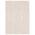 Featuring Continuum Cardinal Rug by Jaipur Living at Amethyst Home. The Continuum collection brings the classic sisal look to outdoor spaces and high-traffic indoor areas. The soft Axiom design features an abstract, geometric pattern with cream high-low pile for added dimension. The polypropylene fibers are stain and water resistant for an easy-care accent. Amethyst Home provides interior design, new home construction design consulting, vintage area rugs, and lighting in the Des Moines metro area.