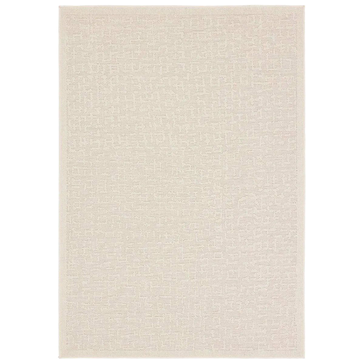 Featuring Continuum Axiom Rug by Jaipur Living at Amethyst Home. The Continuum collection brings the classic sisal look to outdoor spaces and high-traffic indoor areas. The soft Axiom design features an abstract, geometric pattern with cream high-low pile for added dimension. The polypropylene fibers are stain and water resistant for an easy-care accent piec. Amethyst Home provides interior design, new home construction design consulting, vintage area rugs, and lighting in the Portland metro area.