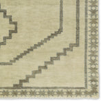 Featuring Cyprus Green Paphos Hand-Knotted Rug by Jaipur Living at Amethyst Home. The hand-knotted Cyprus collection showcases a modern representation of vintage Kars designs with clean-lined geometric details and fresh colorways. The dark and light green Paphos design delights with a minimalistic medallion pattern and a similarly styled border. Low pile and naturally stain r. Amethyst Home provides interior design, new construction, custom furniture, and area rugs in the Winter Garden metro area.