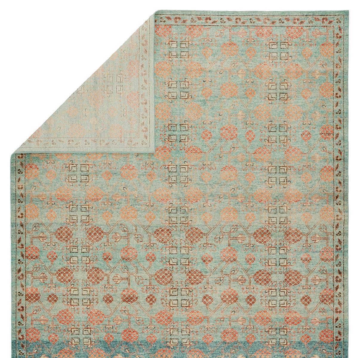 Featuring Eden Anemone Hand-Knotted Rug by Jaipur Living at Amethyst Home. The Eden Anemone pairs fresh, vibrant colors with provincial Persian motifs for the perfect blend of new and time-honored. This hand-knotted wool rug features a hand-sheared quality that lends the design a perfectly vintage and a lovingly worn look. The vibrant tones of the Anemone . Amethyst Home provides interior design, new home construction design consulting, vintage area rugs, and lighting in the Scottsdale metro area.