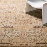Featuring Eden Florian Hand-Knotted Rug by Jaipur Living at Amethyst Home. The Eden Florian pairs fresh, vibrant colors with provincial Persian motifs for the perfect blend of new and time-honored. This hand-knotted wool rug features a hand-sheared quality that lends the design a perfectly vintage and a lovingly worn look. The warm tones of the Florian rug pro. Amethyst Home provides interior design, new home construction design consulting, vintage area rugs, and lighting in the Austin metro area.