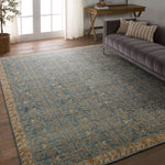 Featuring Eden Dark Turquoise Merriman Hand-Knotted Rug by Jaipur Living at Amethyst Home. The Eden collection pairs fresh, vibrant colors with provincial Persian motifs for the perfect blend of new and time-honored. This hand-knotted wool rug features a hand-sheared quality that lends the design a perfectly vintage and a lovingly worn look. The earthy tones of the Merriman rug p. Amethyst Home provides interior design, new construction, custom furniture, and area rugs in the Park City metro area.