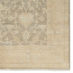 Featuring Eloquent Beige Verity Hand-Knotted Rug by Jaipur Living at Amethyst Home. The Eloquent collection emanates traditional elegance, lending a soft and serene look to transitional homes. The Verity area rug features a faded Oushak design in muted beige, light gray, and tan tones. This hand-knotted wool and viscose rug grounds living spaces with a classic, earthy look. C. Amethyst Home provides interior design, new construction, custom furniture, and area rugs in the Newport Beach metro area.