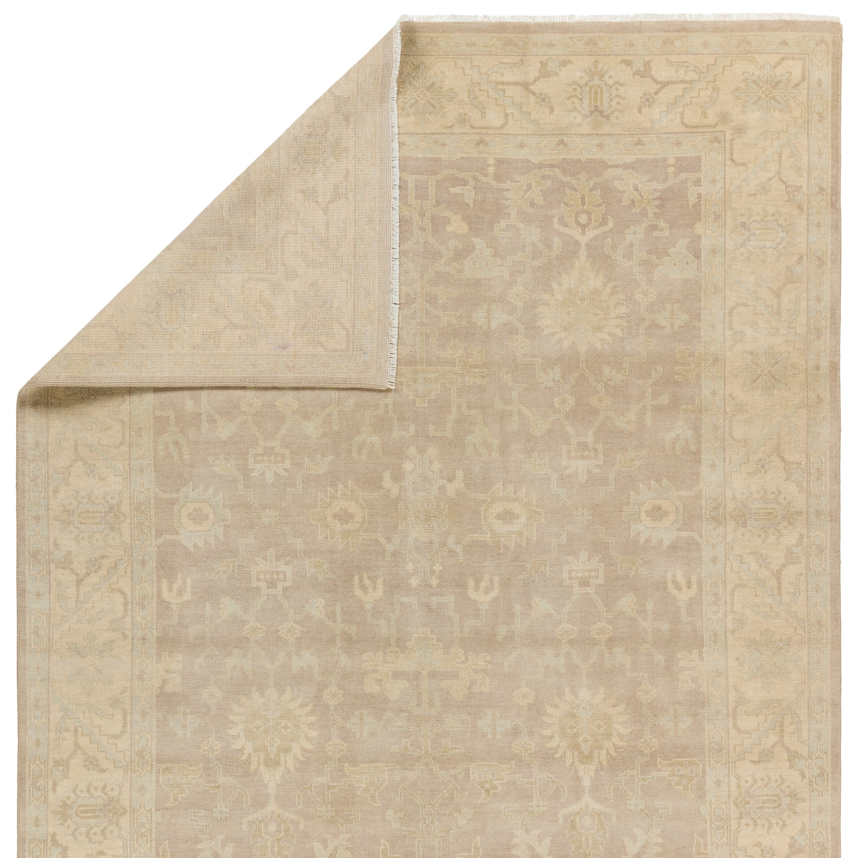 Featuring Eloquent Cream Verity Hand-Knotted Rug by Jaipur Living at Amethyst Home. The Eloquent collection emanates traditional elegance, lending a soft and serene look to transitional homes. The Verity area rug features a faded Oushak design in blue, gray, and green tones. This hand-knotted wool and viscose rug grounds living spaces with a classic, earthy look. Crafted of durab. Amethyst Home provides interior design, new construction, custom furniture, and area rugs in the San Diego metro area.