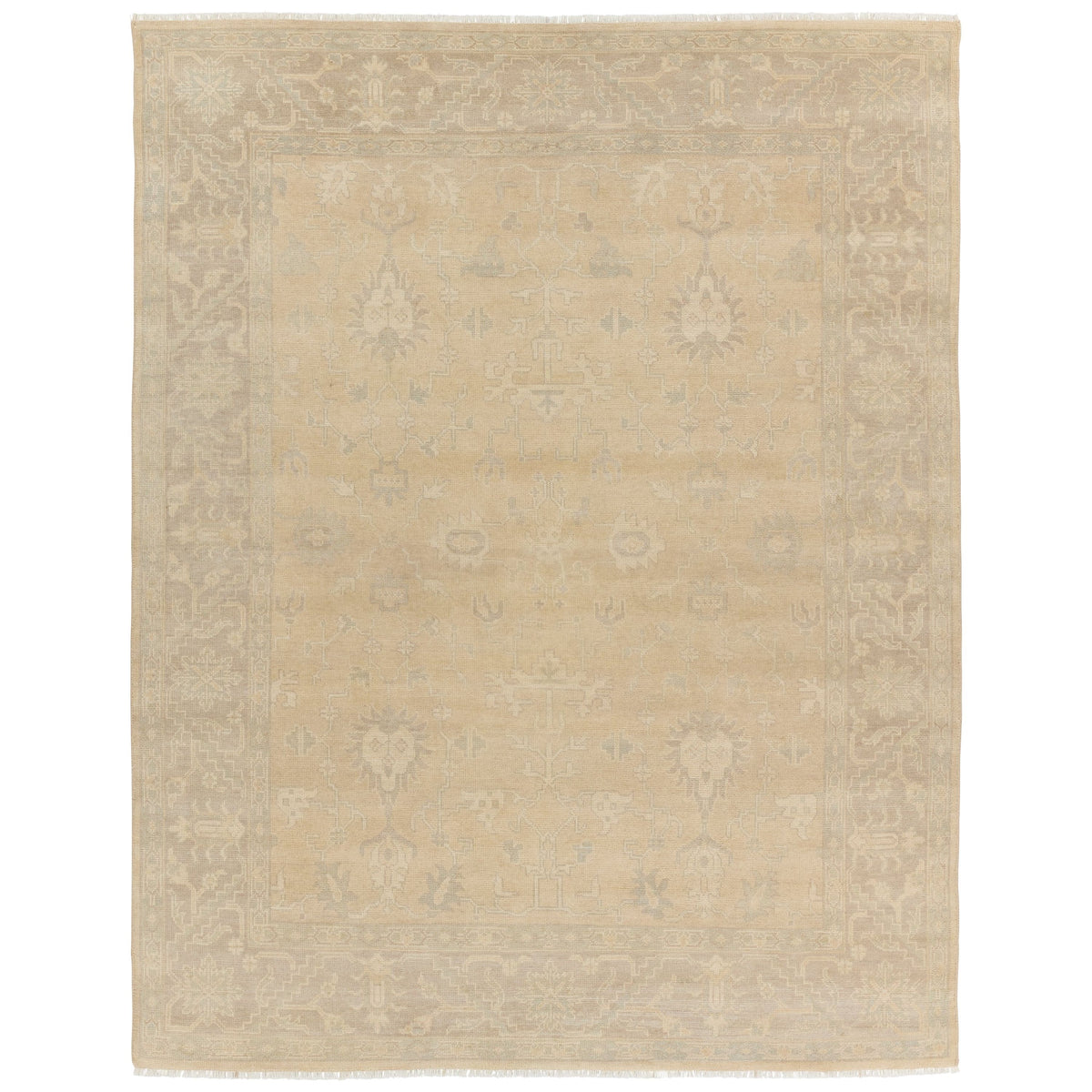 Eloquent Cream Verity Hand-Knotted Rug