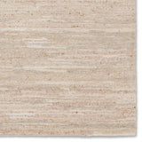 Featuring Farida Jameel Hand-Knotted Rug by Jaipur Living at Amethyst Home. A textural statement with the versatility of the perfect neutral tone, the Farida collection grounds a room with simple sophistication. This handknotted Jameel design features subtle linear details. The undyed wool creates a natural beige background with flecks of brown and black that contrast the cream vis. Amethyst Home provides interior design, new construction, custom furniture, and area rugs in the Houston metro area.