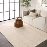 Featuring Finnigan Edher Rug by Jaipur Living at Amethyst Home. Handmade of 100% all-natural, undyed wool, the Edher rug enjoys an understated elegance that is satisfying in its simplicity. Rows of subtle organic stripes play across its field as delicate flecks of brown, accent the instinctive composition. As uncomplicated as it is extraordinary, it exudes a qu. Amethyst Home provides interior design, new home construction design consulting, vintage area rugs, and lighting in the Tampa metro area.