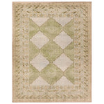 Featuring Gallant Enfield Hand-Knotted Rug by Jaipur Living at Amethyst Home. The updated traditional Gallant Enfield is an assortment of beautifully colored hand-knotted designs. The Enfield area rug showcases a vintage-inspired bordered medallion design in on-trend green, cream, light blue, and tan tones, stunningly distressed for texture and antiquity. C. Amethyst Home provides interior design, new home construction design consulting, vintage area rugs, and lighting in the Charlotte metro area.