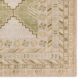 Featuring Gallant Enfield Hand-Knotted Rug by Jaipur Living at Amethyst Home. The updated traditional Gallant Enfield is an assortment of beautifully colored hand-knotted designs. The Enfield area rug showcases a vintage-inspired bordered medallion design in on-trend green, cream, light blue, and tan tones, stunningly distressed for texture and antiquity. C. Amethyst Home provides interior design, new home construction design consulting, vintage area rugs, and lighting in the Nashville metro area.