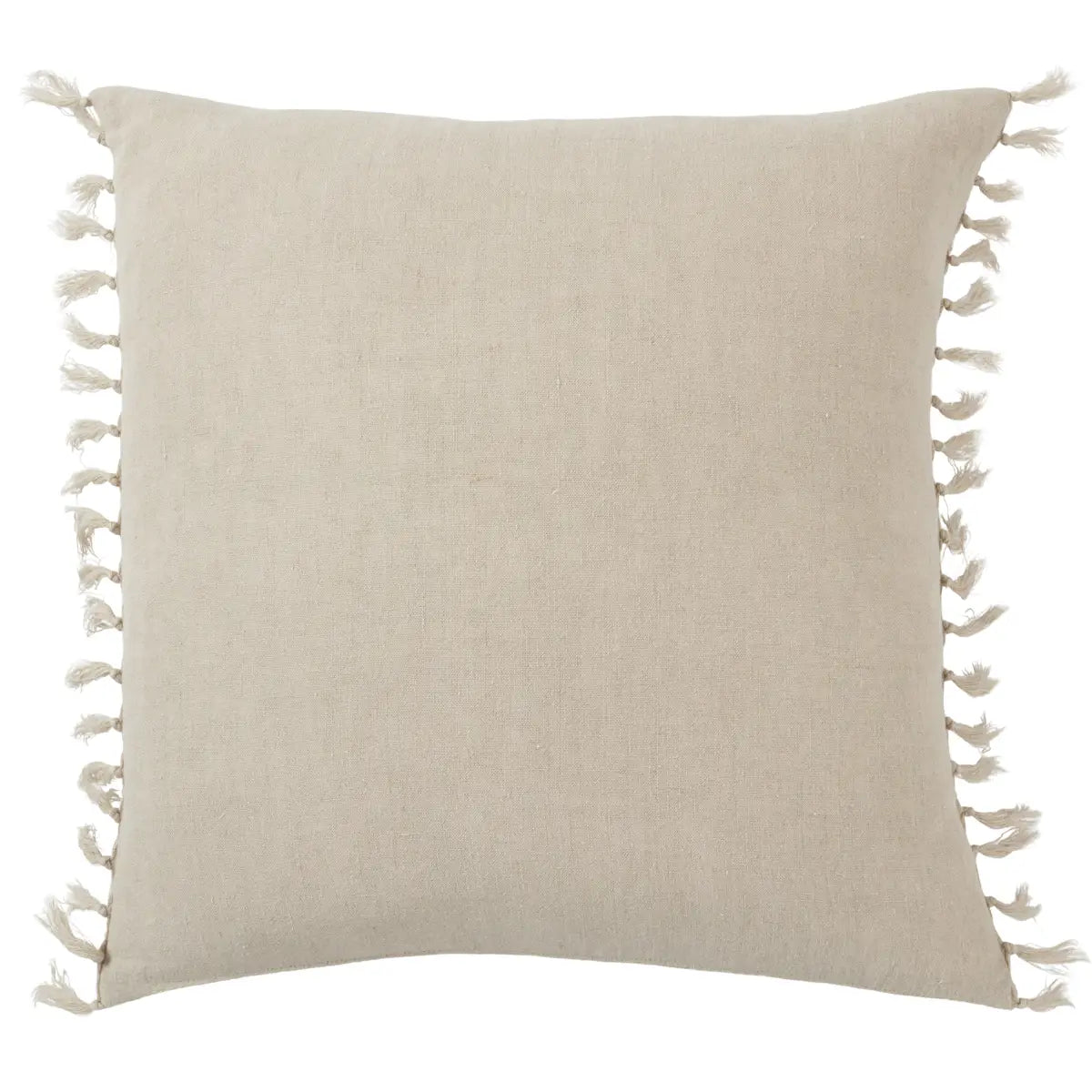 Featuring Jemina Feather Gray Pillow by Jaipur Living at Amethyst Home. The Jemina Feather Gray Pillow boasts an assortment of relaxed linen designs with rustic-style knotted tassels lining the sides. The comfortable Majere throw pillow delights with an on-trend gray hue and subtle bohemian vibe that perfectly accents sofas, chairs, and beds alike. This casual yet sophisticated pillow thri. Amethyst Home provides interior design services, furniture, rugs, and lighting in the KansasCity metro area.