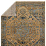 Featuring Jinsen Fontane Hand-Knotted Rug by Jaipur Living at Amethyst Home. The hand-knotted Jinsen Fontane features a fresh incarnation of the vintage Turkish textile look. Classic in pattern and modern in color, the Fontane rug boasts a beautiful palette of tan, blue, gold, and brown, featuring distinct dye-lot details and subtle fringe. This artisan-cr. Amethyst Home provides interior design, new home construction design consulting, vintage area rugs, and lighting in the Scottsdale metro area.